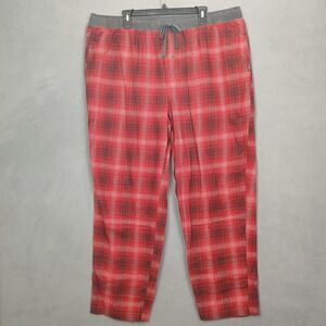 Eddie Bauer Lounge Pant Men 2XL Multicolor Flannel Plaid Drawstring Straight Leg